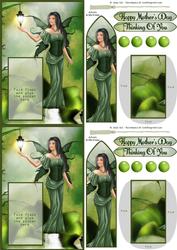 C6 Green Fairy Mothers Day Bookmark Keepsake Sheet