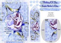 Pastel Rose Mothers Day Thinking of You Bookmark Keepsake