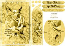 Yellow Rose Happy Birthday Get Well Soon Bookmark Keepsake