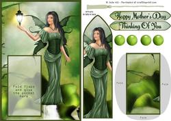 Green Fairy Mothers Day Bookmark Keepsake Sheet