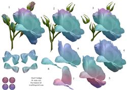 Rose Blue Hues Decoupage