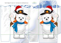 Polar Bear and Penguin Snow Scene Pinch Bag