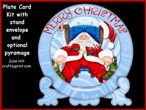 Exhausted Santa Christmas Plate Card Kit