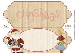 Santa and Tree Scalloped Dl Christmas Card Insert