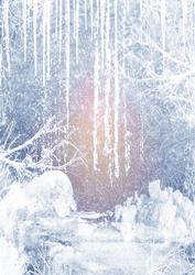 Winter Snow Scene Christmas Background Paper Vertical
