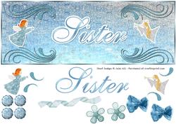 Winter Angels Sister Dl Card with Optional Embellishments.