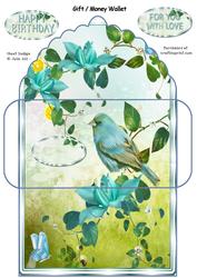 Blue Bird Gift Card Money Wallet Envelope