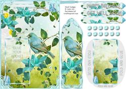 Blue Bird Bookmark Keepsake Card Sheet