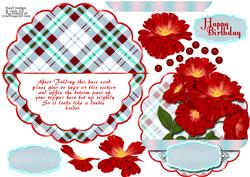 Over the Edge Rocker Roses and Tartan Card Sheet