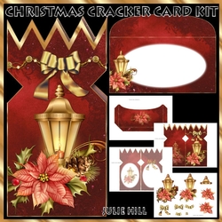 Christmas cracker poinsettia lantern card kit