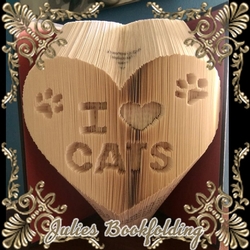 I love cats heart prints combi book folding pattern