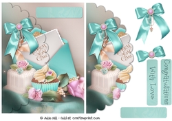 Tiffany Wedding cake mock envelope card sheet