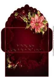 Christmas Poinsettia gift money wallet