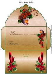 Christmas robin Christmas money wallet