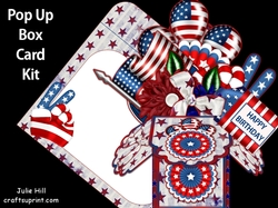 Freedom birthday pop up box card kit