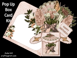 Vintage birthday pop up box card kit