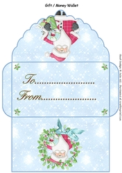 Christmas joyful hearts Santa gift money wallet