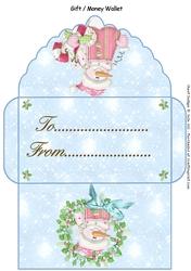 Christmas joyful hearts snowman gift money wallet