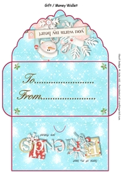 Christmas snowflake friends red gift money wallet