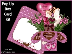 Chocolate heart pop up box card kit