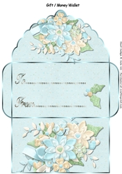 winter floral gift card money wallet
