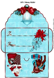 lantern and santa gift card money wallet
