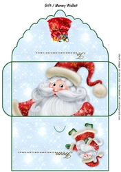 Santas and gift sack gift card money wallet