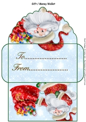 Santa and gift sack gift card money wallet