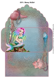 Mermaid daydreams gift money wallet