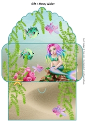 Mermaid ocean gift money wallet