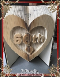 HB32 Birthday heart 2, 60th book folding pattern