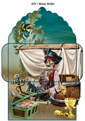 Pirate treasure gift money wallet