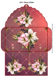 Festive Amaryllis gift money wallet