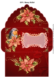 Christmas robin gift money wallet