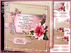 Pretty flowers 8x8 mini kit