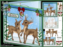 Christmas reindeer mistletoe 8x8 mini kit