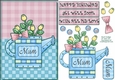 Rose watering can mum pastels birthday card sheet