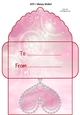 Pink sparkle heart valentine money gift wallet