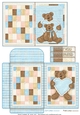 Baby boy bear invitation thank you notelet and envelope sheet