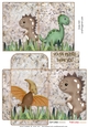 Dinosaur invitation thank you notelet and envelope sheet