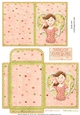 Girl on phone invitation thank you notelet and envelope sheet