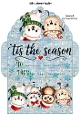 Tis the season blue Christmas gift card money wallet