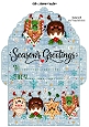 Seasons greetings blue Christmas gift card money wallet
