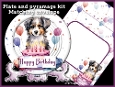 Cute balloon dog plate card kit with matching envelope