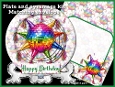 Confetti piniata birthday plate card kit with matching envelope