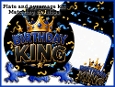 Confetti birthday king birthday plate card kit with matching envelope