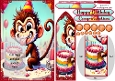 Cheeky monkey birthday cake bookmark card