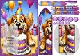 Cute birthday cake dog bookmark card