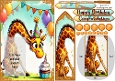 Cute giraffe and birthday cake bookmark card