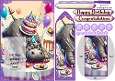 Funny Hippo splat cake bookmark card